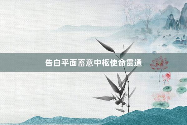告白平面蓄意中枢使命贯通